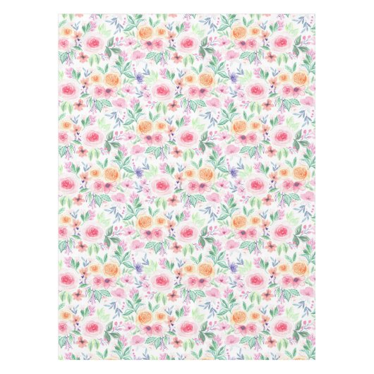 Nappe Fleurs d'aquarelle et feuilles (Devant)
