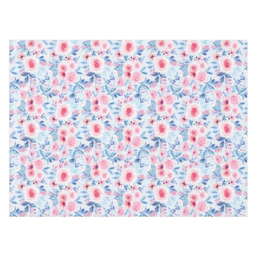 Nappe Fleurs d'aquarelle et feuilles 2 (Devant (Horizontal))