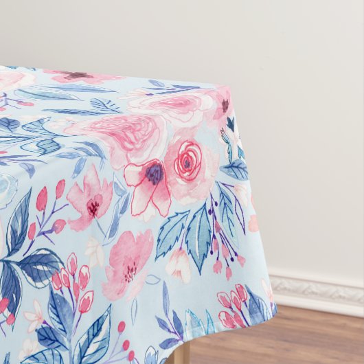 Nappe Fleurs d'aquarelle et feuilles 2 (In Situ)