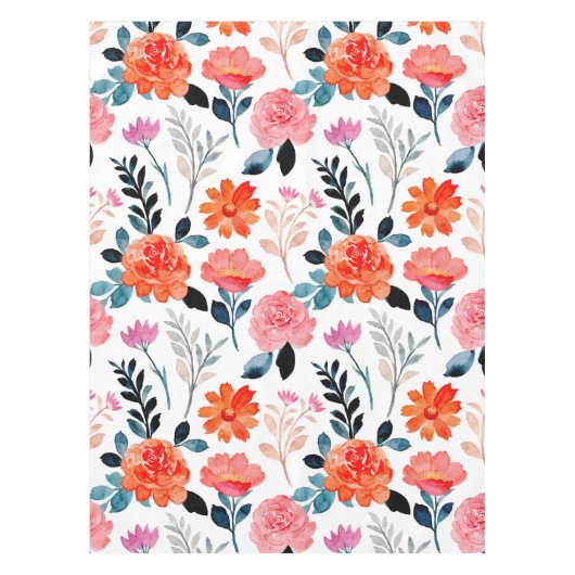 Nappe Fleurs d'aquarelle orange (Devant)