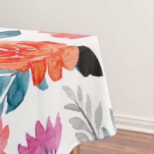 Nappe Fleurs d'aquarelle orange