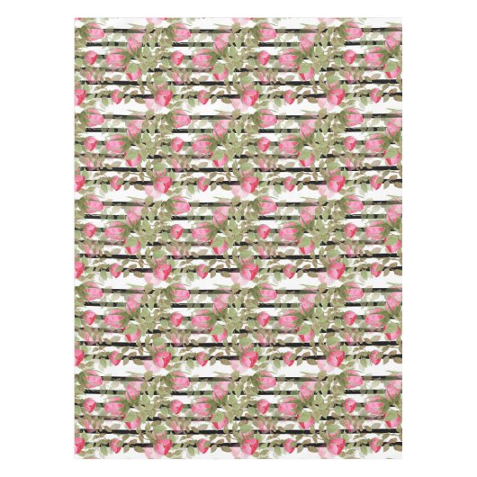 Nappe Fleurs d'aquarelle rose rose roses romes florales (Devant)