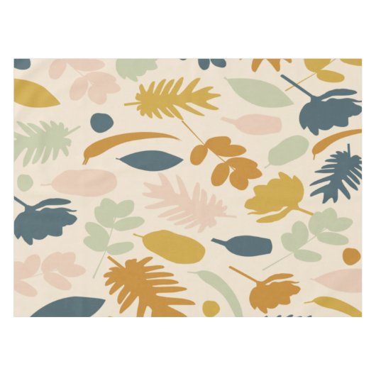Nappe Fleurs d'automne botaniques et Motif Feuille (Devant (Horizontal))