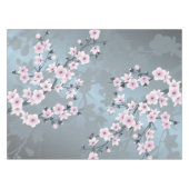 Nappe Fleurs de cerisiers bleus roses et sombres (Devant (Horizontal))