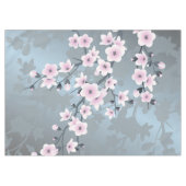 Nappe Fleurs de cerisiers bleus roses et sombres (Devant (Horizontal))