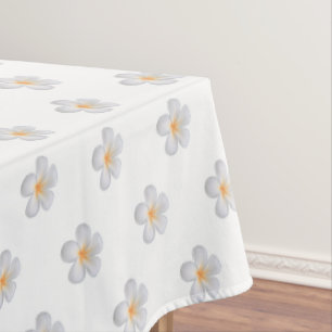 Nappe Fleurs de frangipanier plumeria sur fond blanc