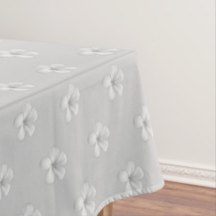 Nappe Fleurs de frangipanier Plumeria sur gris argent cl