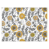 Nappe Fleurs de gribouillis et feuilles en jaune et noir (Devant (Horizontal))