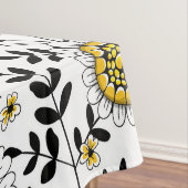Nappe Fleurs de gribouillis et feuilles en jaune et noir (In Situ)