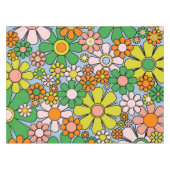 Nappe Fleurs de Jardin Rétro 60s les années 70 Printemps (Devant (Horizontal))