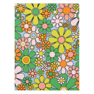 Nappe Fleurs de Jardin Rétro 60s les années 70 Printemps