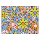 Nappe Fleurs de Jardin Rétro 60s les années 70 Printemps (Devant (Horizontal))