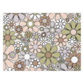 Nappe Fleurs de Jardin Rétro 60s les années 70 Printemps (Devant (Horizontal))