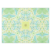 Nappe Fleurs de jardin rétro en vert et jaune (Devant (Horizontal))