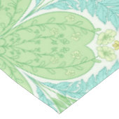 Nappe Fleurs de jardin rétro en vert et jaune (Angle)