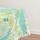 Nappe Fleurs de jardin rétro en vert et jaune (In Situ)