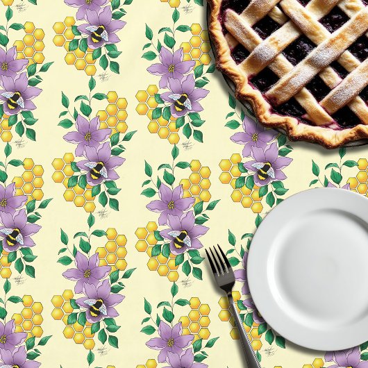 Nappe Fleurs de lavande de bourdon Jaune