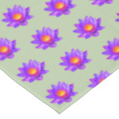 Nappe Fleurs de Lotus violettes sur Laurel Green (Angle)