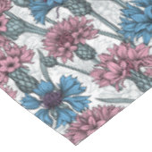 Nappe Fleurs de maïs roses et bleues, fleurs sauvages su (Angle)