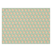 Nappe Fleurs de nénuphar rose sur fond vert laurier (Devant (Horizontal))
