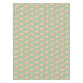 Nappe Fleurs de nénuphar rose sur fond vert laurier (Devant)