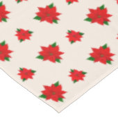 Nappe Fleurs de Noël Poinsettia sur beige clair (Angle)