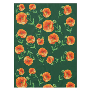 Nappe Fleurs de pavot rouge