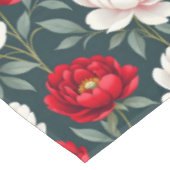 Nappe Fleurs de pivoine rouges et blanches  (Angle)
