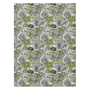 Nappe Fleurs de pivoines blanches et moisissures