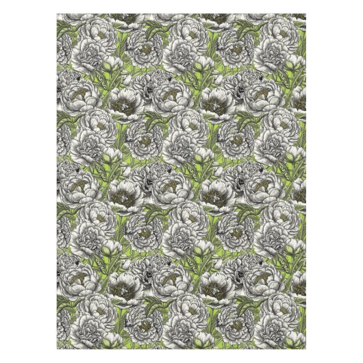Nappe Fleurs de pivoines blanches et moisissures (Devant)