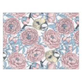 Nappe Fleurs de pivoines et oiseaux (Devant (Horizontal))