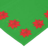 Nappe Fleurs de Poinsettia sur fond vert (Angle)