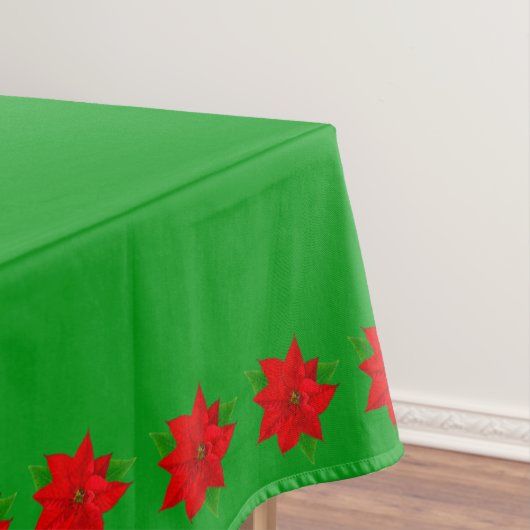 Nappe Fleurs de Poinsettia sur fond vert (In Situ)