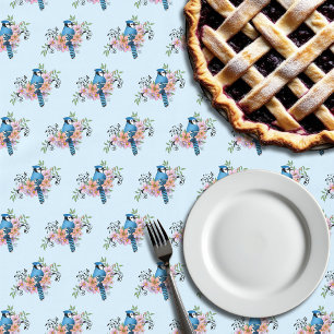 Nappe Fleurs de printemps bleu Jay
