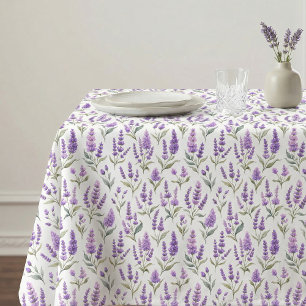 Nappe Fleurs de Sauge Violette Lavande Verte