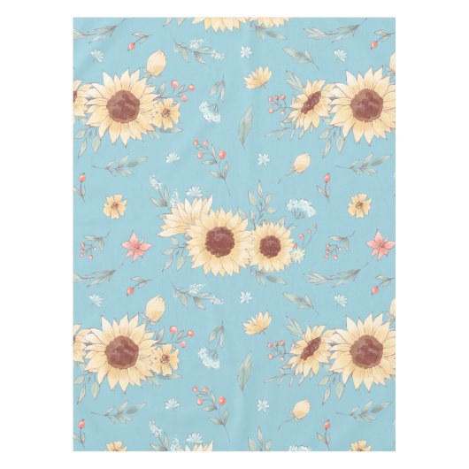 Nappe Fleurs de soleil avec Arrière - plan bleu (Devant)