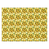 Nappe Fleurs de soleil brillantes sur le blanc jaune chè (Devant (Horizontal))