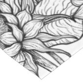 Nappe Fleurs de soleil et ailerons en noir et blanc (Angle)