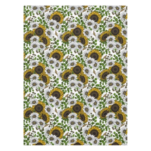 Nappe Fleurs de soleil et marguerites, jardin d'été 3 (Devant)