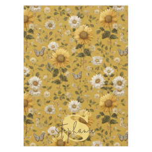Nappe Fleurs de soleil et papillons sur Arrière - plan j