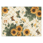 Nappe Fleurs de soleil et papillons sur Jaune clair (Devant (Horizontal))
