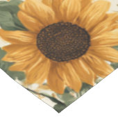 Nappe Fleurs de soleil et papillons sur Jaune clair (Angle)