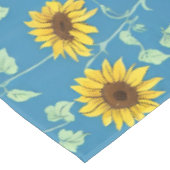 Nappe Fleurs de soleil jaune vert feuille bleu arrière - (Angle)