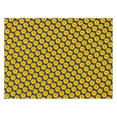 Nappe Fleurs de soleil jaune vif sur noir (Devant (Horizontal))