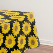 Nappe Fleurs de soleil jaune vif sur noir (In Situ)