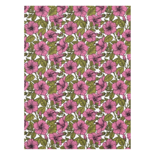 Nappe Fleurs d'hibiscus roses (Devant)