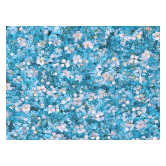 Nappe Fleurs d'impressionnisme bleu (Devant (Horizontal))