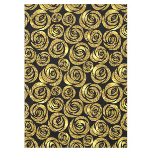 Nappe Fleurs d'or sur l'arrière - plan noir