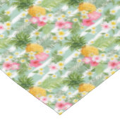 Nappe Fleurs et ananas tropicaux sur les rayures 2 de (Angle)