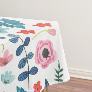 Nappe Fleurs et feuilles colorées Motif botanique